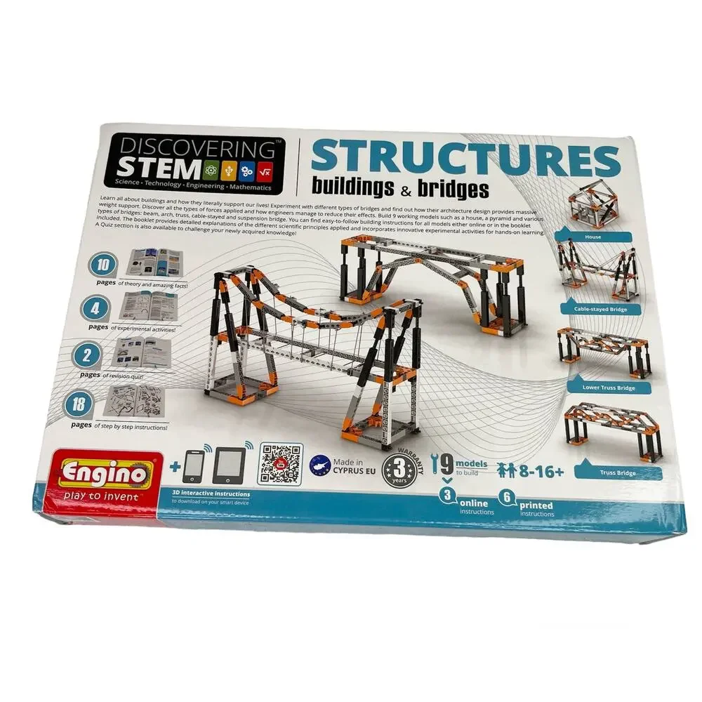 Engino Discovering STEM Structures Buildings & Bridges Kit New
